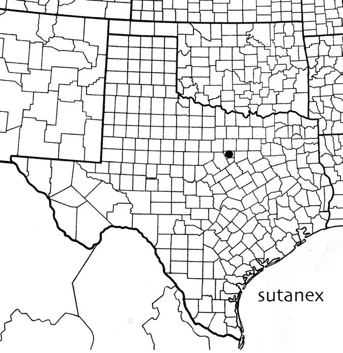 Melanoplus sutanex Otte, 2012: Geographic distribution. (Otu).