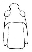 Bucrates clausus (Scudder, 1878): Pl. III, Fig. 45. head and pronotum, dorsal view (Conocephalus laticeps, probably female, pronotum length 7.5 mm). (Otu).