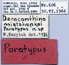 CollectionObject 1541627; 81cf80dd-0d24-48d7-8b85-941afccb8a0e: labels (paratype of Deracanthina mistshenkoi). (CollectionObject).