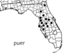 Geographic distribution. Depicts Melanoplus puer (Scudder, 1878), an Otu.