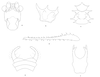 Encentra longipes Redtenbacher, 1892: figure 1: Encentra longipes. a. Face frontal view; b. Pronotum lateral view; c. Pronotum dorsal view d. Hind femur lateral view; e. Cercus dorsal view; f. subgenital plate ventral view. (Otu).