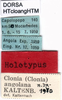 labels (holotype). Depicts CollectionObject 1507001; 3753d1a7-8076-4b9d-a3b9-06253dd5c58a, a CollectionObject.