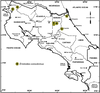 Erioloides consobrinus (Saussure & Pictet, 1898): map. (Otu).