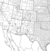 geographic distribution. Depicts Melanoplus aridus (Scudder, 1878), an Otu.