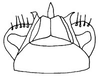 Subgenital plate, ventral view on Caruya brevicauda Linnavuori & DeLong, 1978: Caruya brevicauda, genital capsule, ventrally. (Observation).
