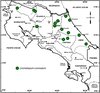 Lirometopum coronatum Scudder, 1875: distribution in Costa Rica. (Otu).