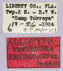 labels (allotype). Depicts CollectionObject 1499573; 21a36fc1-8a25-4b13-a696-c3dad55009cd, a CollectionObject.