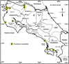 Caulopsis cuspidata (Scudder, 1878): distribution in Costa Rica. (Otu).