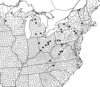 Melanoplus eurycercus Hebard, 1920: Geographic distribution. (Otu).