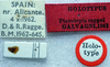 CollectionObject 1517227; 3f3f44e1-d06c-405d-8e1c-34fb0c56745a: labels (holotype). (CollectionObject).