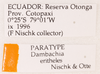 CollectionObject 1585736; 2407d866-9c5f-40a9-9774-1d464c781bda: labels (female paratype). (CollectionObject).