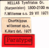 labels (paratype). Depicts CollectionObject 1543109; 934b4b05-eb76-4218-9e96-7f0084e7a59a, a CollectionObject.