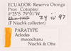 CollectionObject 1585751; 20a7af93-1965-4a64-baea-e06cb48872d5: labels (female paratype). (CollectionObject).