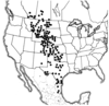 Acrolophitus hirtipes (Say, 1825): distribution. (Otu).